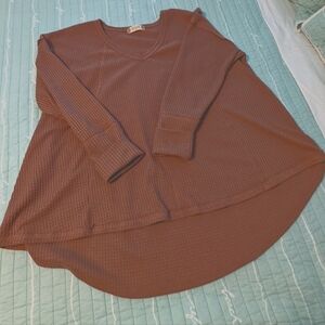 Altar'd State Waffle Top Mauve XS